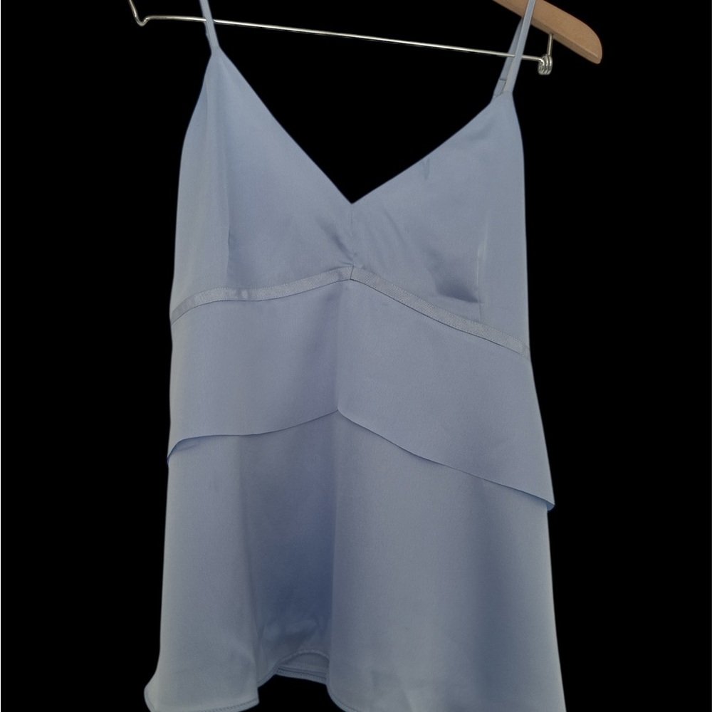 Banana Republic Blue Satin Chemise V-Neck Spaghetti Straps